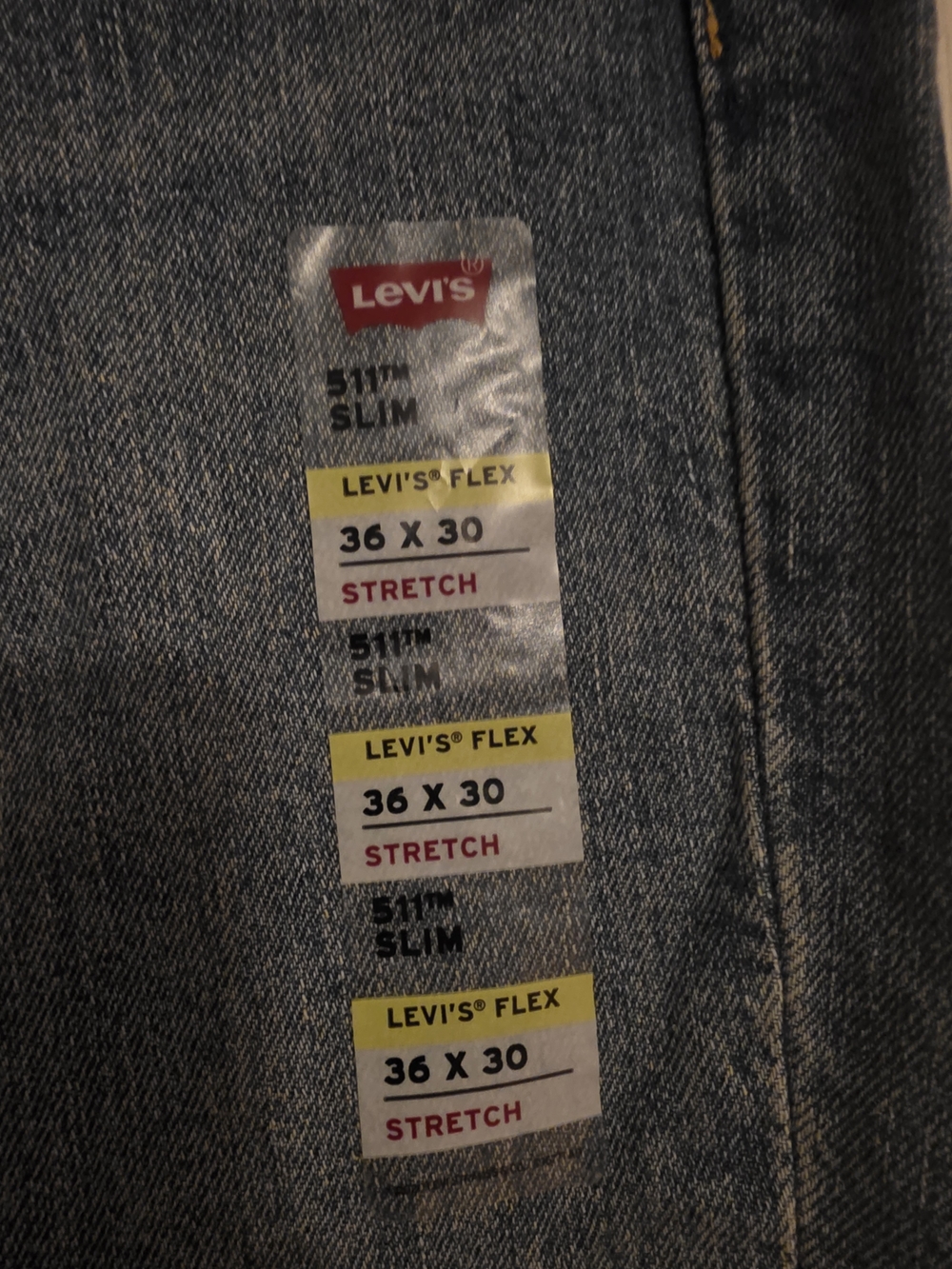 Levi's Light Blue Denim Jeans with 511 Slim 36 Waist, 30 Inseam - Picture 3 of 7